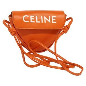 Celine Triangle Leather Orange Leather Shoulder Bag Bag